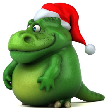 çizgi film karakteri Noel Baba şapkalı