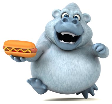 Eğlenceli çizgi film karakteri ile sosisli 