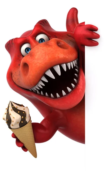 Cartoon character with ice cream — Stock Photo, Image
