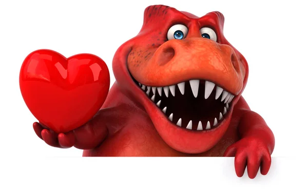 Fun cartoon character with heart — Stock Photo, Image