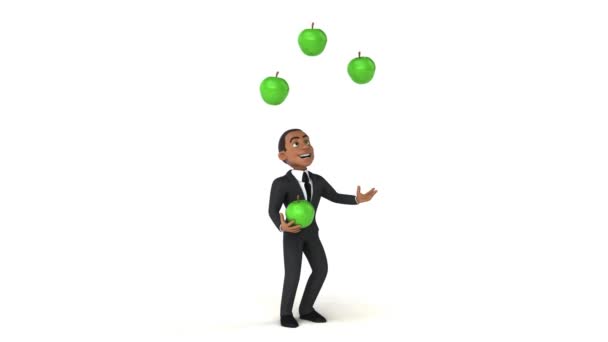 Empresário malabarismo com maçãs — Vídeo de Stock