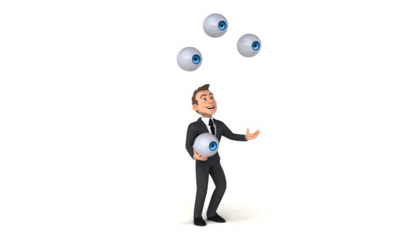 Affärsman jonglering med ögon — Stockvideo