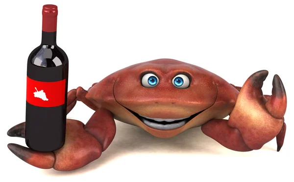 Cartoon character with wine — Stock Photo, Image