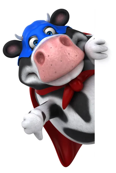 Personagem Vaca Super Ilustração — Fotografia de Stock