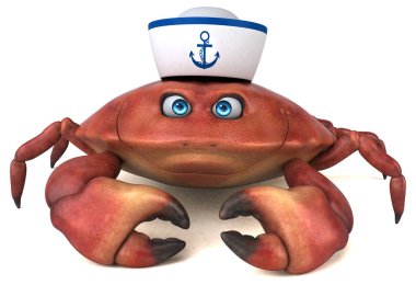 Eğlenceli Yengeç karakter 