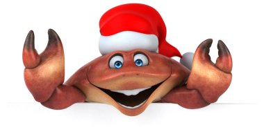 çizgi film karakteri Noel Baba şapkalı