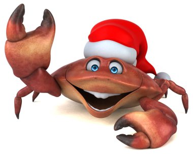 çizgi film karakteri Noel Baba şapkalı