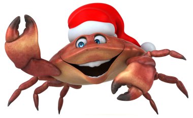 çizgi film karakteri Noel Baba şapkalı