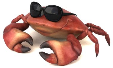 Eğlenceli Yengeç karakter 