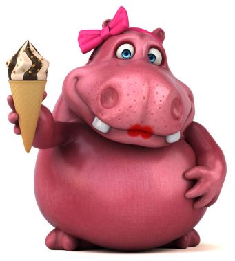 çizgi film karakteri dondurma ile 