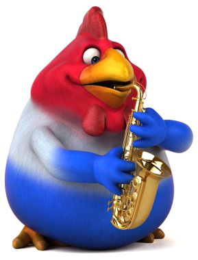 çizgi film karakteri ile müzik enstrümanı