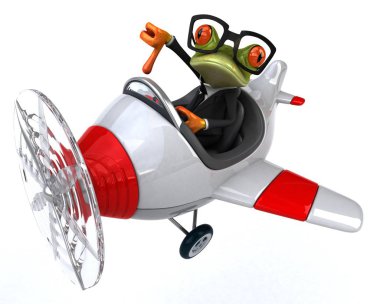 çizgi film karakteri uçakta 