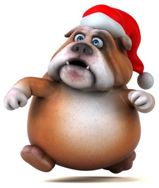 çizgi film karakteri Noel Baba şapkalı