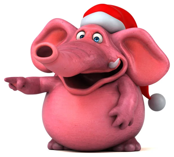 Cartoon character in Santa Claus  hat — Stock Photo, Image