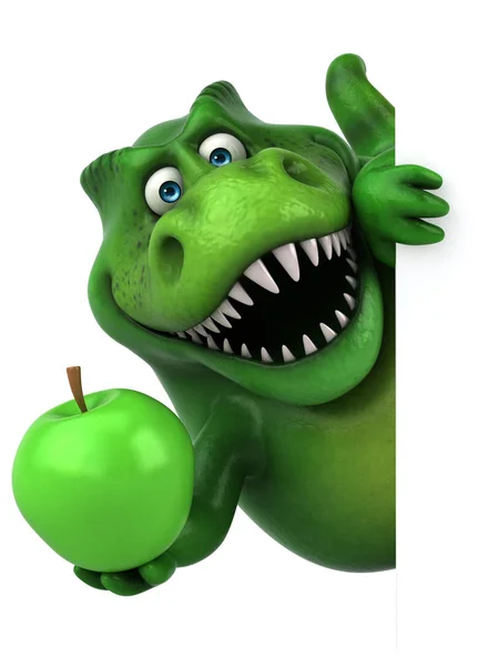 Spaß Cartoon-Figur mit Apfel — Stockfoto