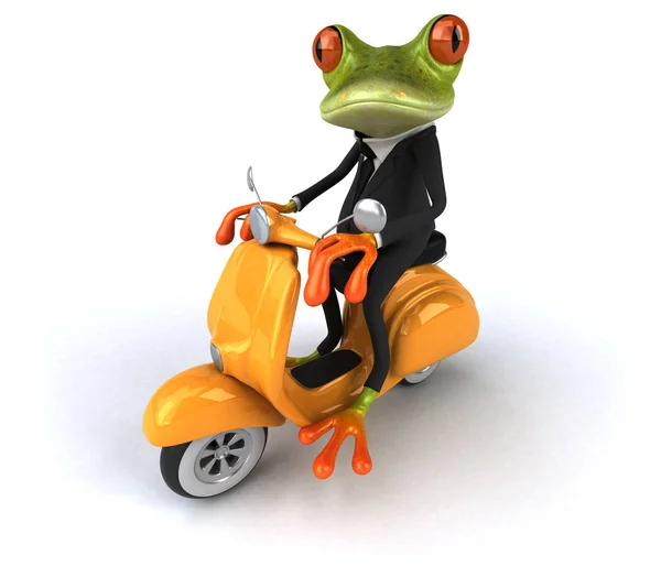 Cartoon character with scooter — Stock Photo, Image