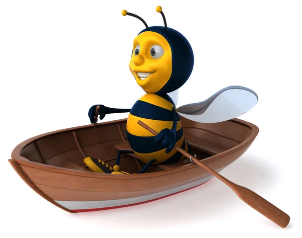 Cartoon character in boat — Stock Photo, Image