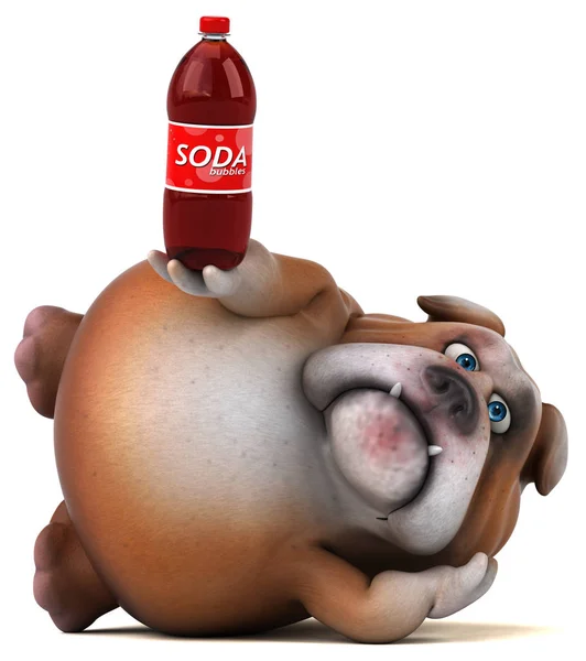 Spaß Cartoon-Figur mit Soda — Stockfoto