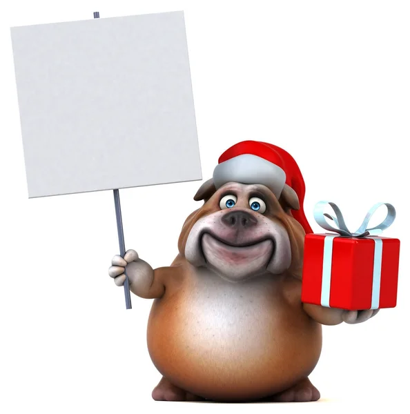 Tecknad figur i jultomten hatt — Stockfoto