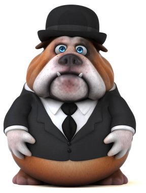 Eğlenceli bulldog karakteri