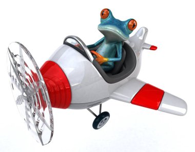 çizgi film karakteri uçakta 