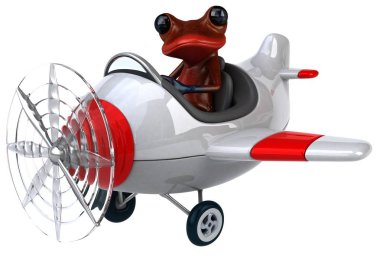 çizgi film karakteri uçakta 