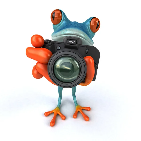 Cartoon character with camera — Stock Photo, Image