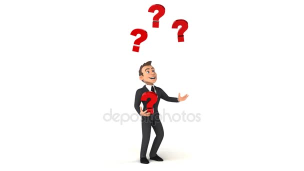 businessman juggling with question marks 