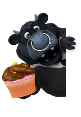 komik çizgi film karakteri ile cupcake 