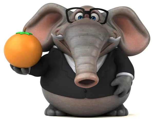 Spaß Cartoon-Figur mit orange — Stockfoto