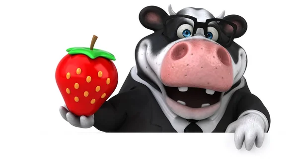 Spaß Cartoon-Figur mit Erdbeere — Stockfoto