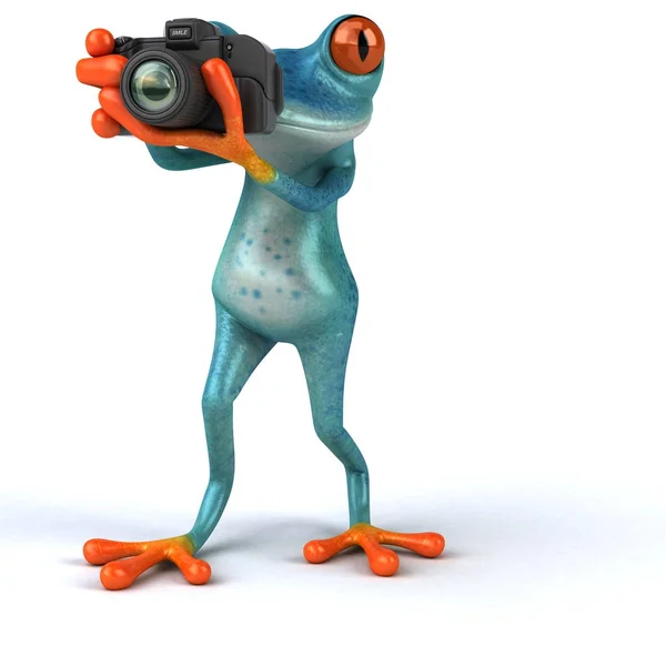 Cartoon character with camera — Stock Photo, Image