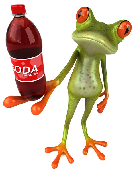 Fun cartoon character with soda — Stock Photo, Image