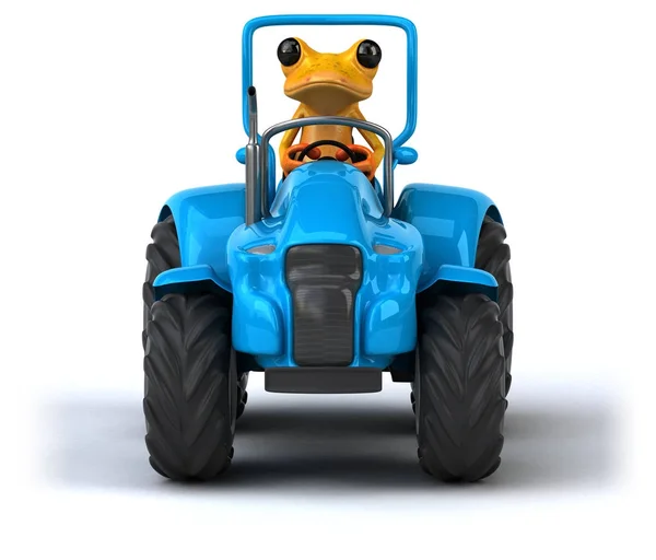 Hauska sammakko traktorissa — kuvapankkivalokuva