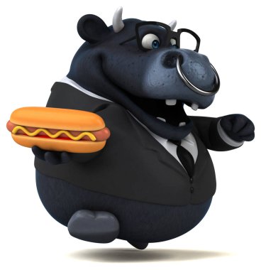 Eğlenceli çizgi film karakteri ile sosisli 