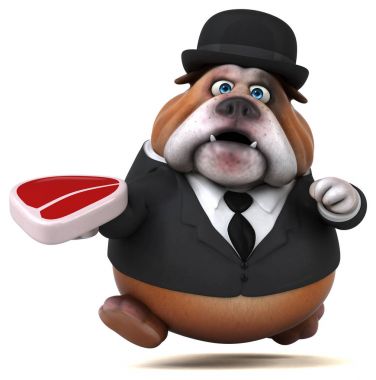 Eğlenceli çizgi film karakteri etli  