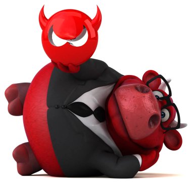 çizgi film karakteri ile virüs