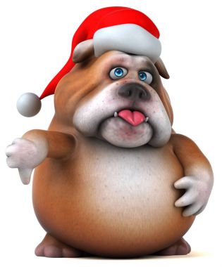 çizgi film karakteri Noel Baba şapkalı