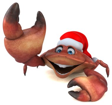 çizgi film karakteri Noel Baba şapkalı