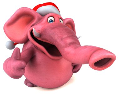 çizgi film karakteri Noel Baba şapkalı