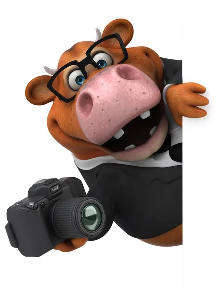 Personagem de desenho animado com câmera — Fotografia de Stock