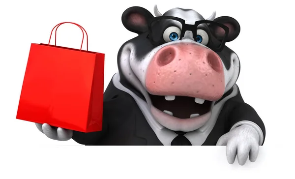 Zeichentrickfigur mit Einkaufstasche — Stockfoto