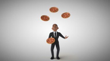 Pizza ile hokkabazlık işadamı