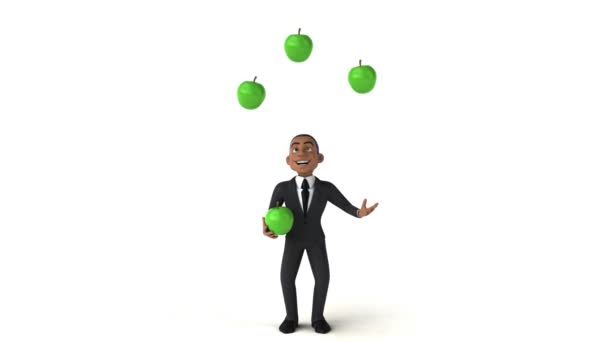 Businessman juggling with apples — Stock Video