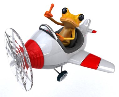 çizgi film karakteri uçakta 