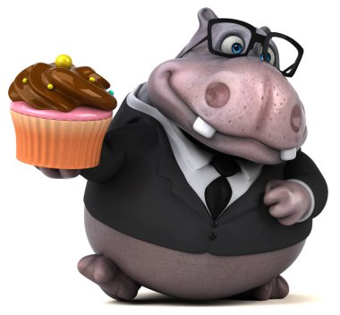 komik çizgi film karakteri ile cupcake 