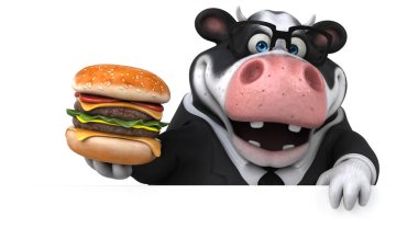 çizgi film karakteri hamburger ile