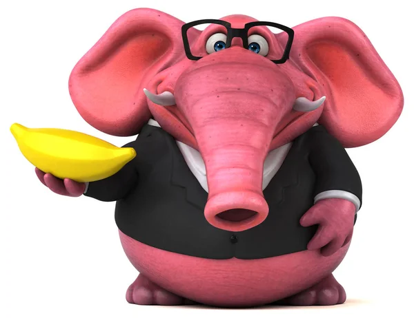 Personagem de desenho animado divertido com banana — Fotografia de Stock
