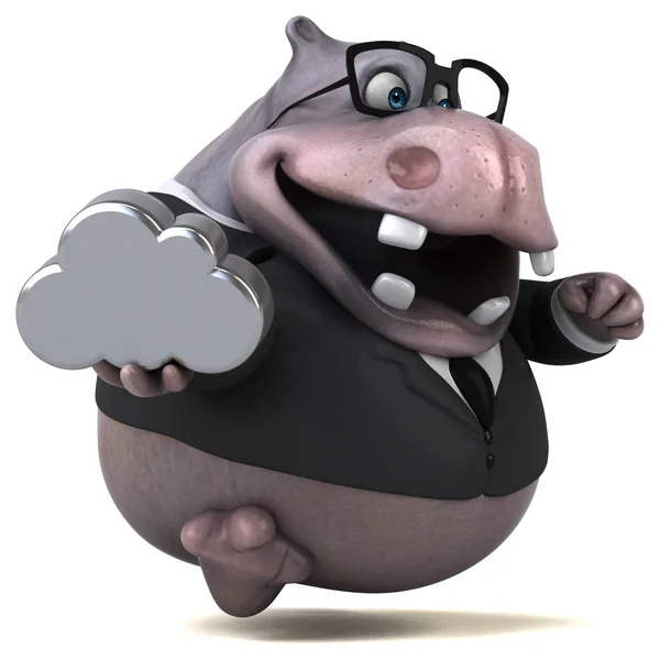 Веселий персонаж мультфільму з хмарою — стокове фото