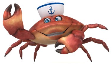 Eğlenceli Yengeç karakter 